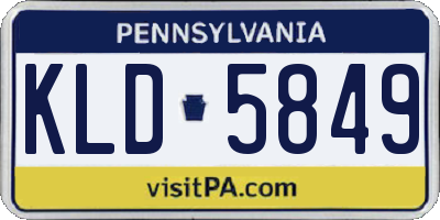PA license plate KLD5849