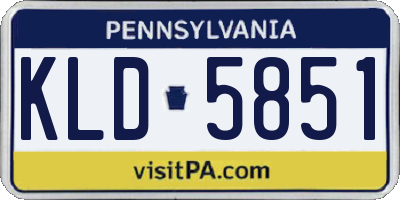 PA license plate KLD5851