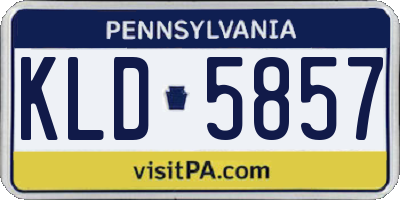 PA license plate KLD5857