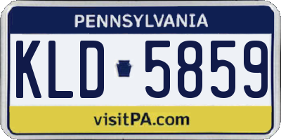 PA license plate KLD5859