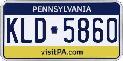 PA license plate KLD5860