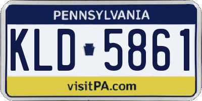 PA license plate KLD5861