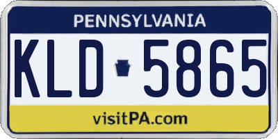 PA license plate KLD5865