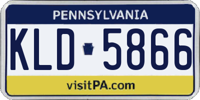 PA license plate KLD5866