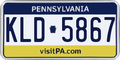 PA license plate KLD5867