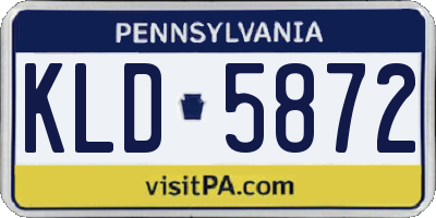 PA license plate KLD5872