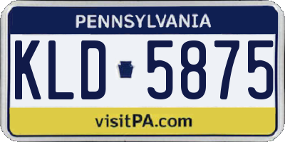 PA license plate KLD5875
