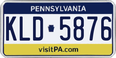 PA license plate KLD5876