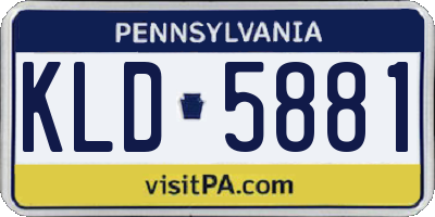 PA license plate KLD5881