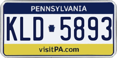 PA license plate KLD5893