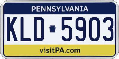 PA license plate KLD5903
