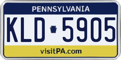 PA license plate KLD5905