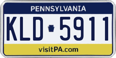 PA license plate KLD5911