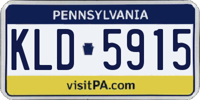 PA license plate KLD5915