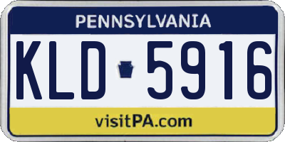 PA license plate KLD5916