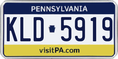 PA license plate KLD5919