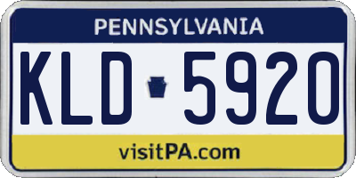 PA license plate KLD5920