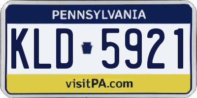 PA license plate KLD5921