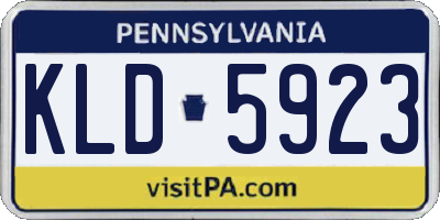 PA license plate KLD5923