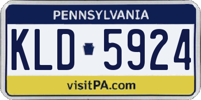 PA license plate KLD5924