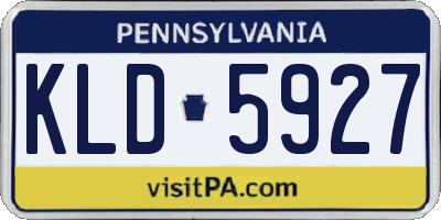 PA license plate KLD5927