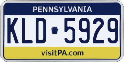 PA license plate KLD5929