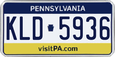 PA license plate KLD5936
