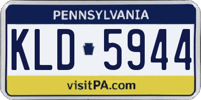 PA license plate KLD5944