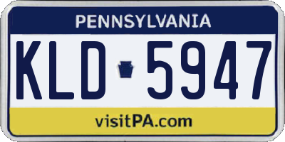 PA license plate KLD5947