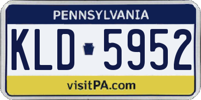 PA license plate KLD5952