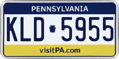 PA license plate KLD5955