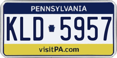 PA license plate KLD5957