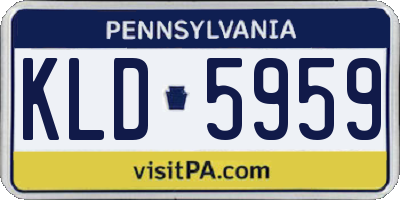PA license plate KLD5959