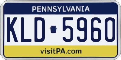 PA license plate KLD5960