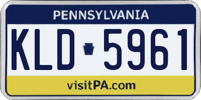 PA license plate KLD5961