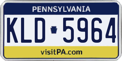 PA license plate KLD5964