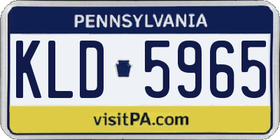 PA license plate KLD5965
