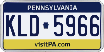 PA license plate KLD5966