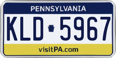 PA license plate KLD5967