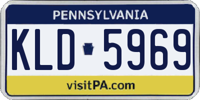 PA license plate KLD5969