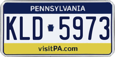 PA license plate KLD5973