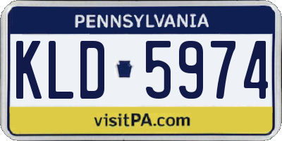 PA license plate KLD5974