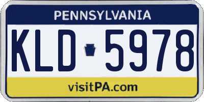 PA license plate KLD5978