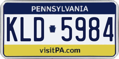 PA license plate KLD5984