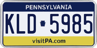 PA license plate KLD5985