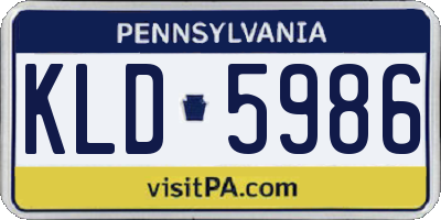 PA license plate KLD5986
