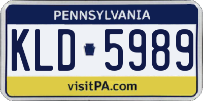 PA license plate KLD5989