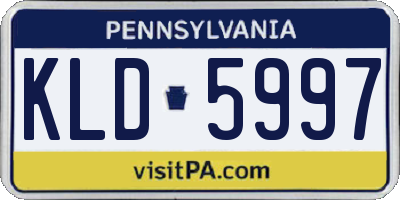 PA license plate KLD5997