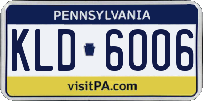 PA license plate KLD6006