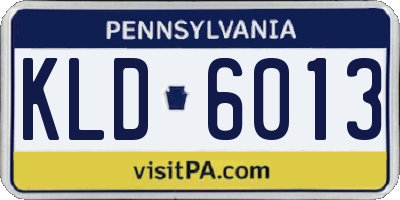 PA license plate KLD6013